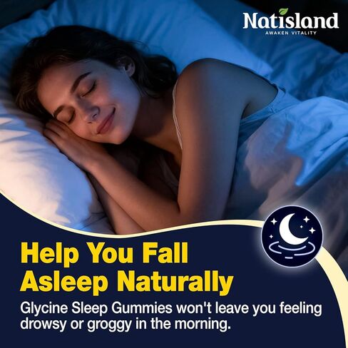 Glycine Gummies for Sleep, Glycine 3g Supplements with NAC, Magnesium Glycinate, L-Theanine, GABA, L Tryptophan, B6 for Relax, Nerve & Brain, Melatonin Free, Sugar Free, Vegan, Blueberry Flavor, 60 Ct in Saudi Arabia