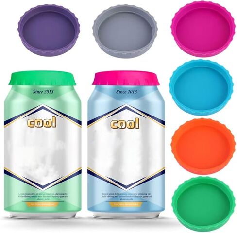 6PCS Silicone Can and Cup Lids for Leak - Proof Sealing, B in Saudi Arabia