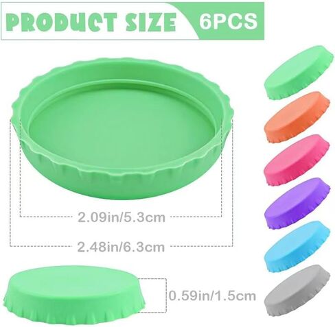 6PCS Silicone Can and Cup Lids for Leak - Proof Sealing, B in Saudi Arabia