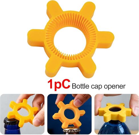 1PC Rotary Bottle Cap Opener, Compact Plastic Design Bottle Opener, for Home Kitchen, Easy Twist, Yellow in Saudi Arabia