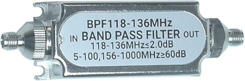 مرشح ممر الموجة المعدني BPF118-136MHz 50ohm SMA مرشح ممر الموجة لنطاق تردد الهواء in Kuwait