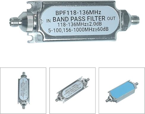 مرشح ممر الموجة المعدني BPF118-136MHz 50ohm SMA مرشح ممر الموجة لنطاق تردد الهواء in Kuwait
