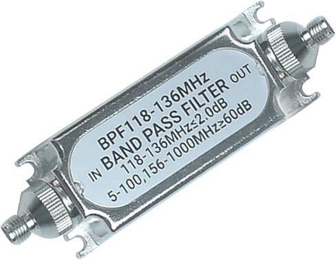 مرشح ممر الموجة المعدني BPF118-136MHz 50ohm SMA مرشح ممر الموجة لنطاق تردد الهواء in Kuwait