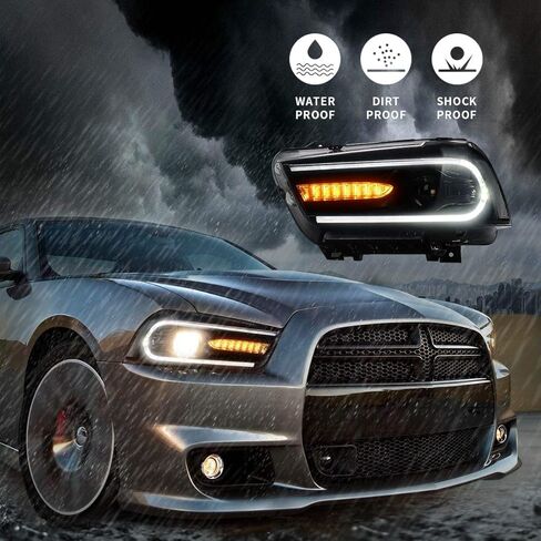 مصابيح أمامية LED من VLAND متوافقة مع دودج تشارجر 2011-2014 (لا تشمل المصابيح وجوانب السائق والراكب) in Saudi Arabia
