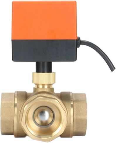 1-1/2 Inch Three Way Motorized Brass Ball Valve 220V/12V/24V 3-Wire 2 Point Control Electric Balls Valves 1Pcs(220VAC) in Saudi Arabia
