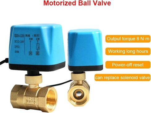 Motorized Ball Valve Brass 2-wire Power-off Reset 8 N·m Big Torque 220V 110V 24V 12V AC/DC Alternative Electric Solenoid 1Pcs(1-1/4",220VAC_NORMALLY CLOSED) in Saudi Arabia