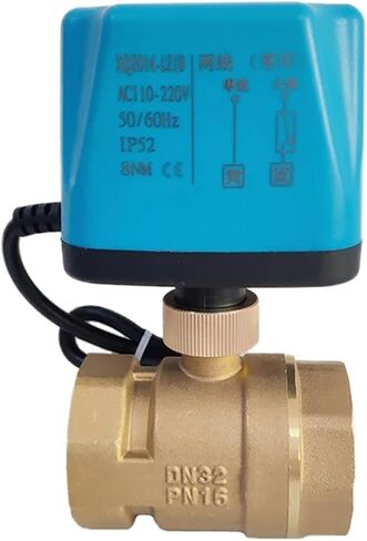 Motorized Ball Valve Brass 2-wire Power-off Reset 8 N·m Big Torque 220V 110V 24V 12V AC/DC Alternative Electric Solenoid 1Pcs(1-1/4",220VAC_NORMALLY CLOSED) in Saudi Arabia