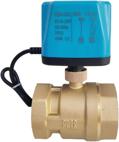 Motorized Ball Valve Brass 2-wire Power-off Reset 8 N·m Big Torque 220V 110V 24V 12V AC/DC Alternative Electric Solenoid 1Pcs(1-1/4",220VAC_NORMALLY CLOSED) in Saudi Arabia