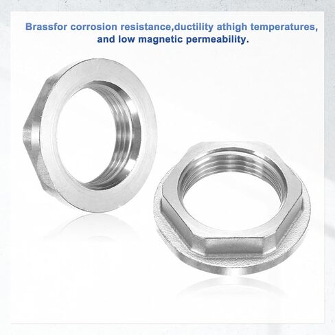 M METERXITY Flange Hex Lock Nut (G 3/4 Inch Female Thread) 2 PCS - 304 Stainless Steel Pipe Fitting Locknuts & with Silicone Washer, Apply to Kitchen Sink Plumbing/Bathroom Basin in Saudi Arabia
