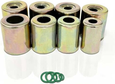مجموعة حلقات خرطوم 40 قطعة - #6#8#10#12 حلقات خرطوم تكييف الهواء الحديدية، تناسب حلقات تجعيد الخراطيم الهيدروليكية ذات الحاجز القياسي، اللون وطلاء الزنك الأبيض والأزرق لخراطيم التيار المتردد للسيارات #6/#8/#10/#12 in Saudi Arabia