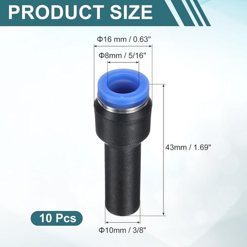 uxcell 10Pcs 5/16" OD x 3/8" OD Push-to-Connect Fittings Plug, Cap Style Pneumatic Blanking Plugs, Leak-Proof Air Push Connectors for Compressed Air Systems in Saudi Arabia