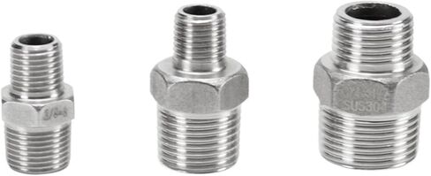 Stainless Steel Wire reducing Joint NPT American-Made Four-Point to Three-Point Hexagonal Internal Reducer Double-Headed Outer Wire Pipe Fitting Teeth(G3/8*G1/4) Plumbing Fittings in Saudi Arabia