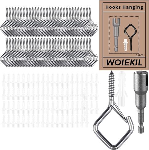 304 Stainless Steel Screw in Hooks Heavy Duty, 2.16 Inch Eye Hooks Windproof Ceiling Hooks for Hanging Plants, Outdoor String Lights, Bird Feeders and Home Decor (304 Stainless Steel, 10 Pcs) in Saudi Arabia