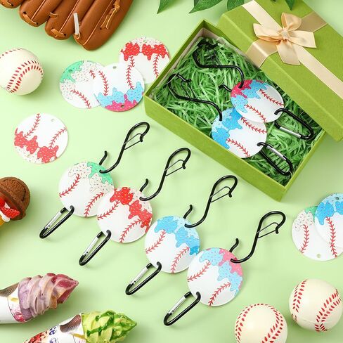 12 Pcs Baseball Ice Cream Drip Fence Hooks Sport Fence Hooks Clip with Acrylic Board for Baseball Lover Player Gift in Saudi Arabia