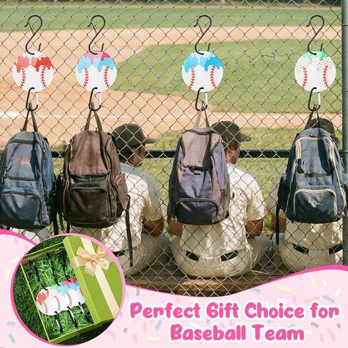 12 Pcs Baseball Ice Cream Drip Fence Hooks Sport Fence Hooks Clip with Acrylic Board for Baseball Lover Player Gift in Saudi Arabia