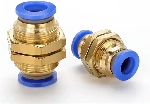 Pneumatic Fittings PM Bulkhead Straight Connectors 4/6/8/10/12 Mm Push In Hose Connector Pipe 1Pcs(White 8mm) in Saudi Arabia