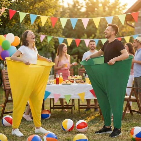 قطعتان من لعبة Granny Pants Yard - لعبة سباق مضحكة للحفلات في الفناء الخلفي مع 18 كرة نطاطة ومضخة هواء - لم شمل عائلي مرح وأنشطة بناء فريق الكبار للمجموعات واليوم الميداني والشواء in Saudi Arabia