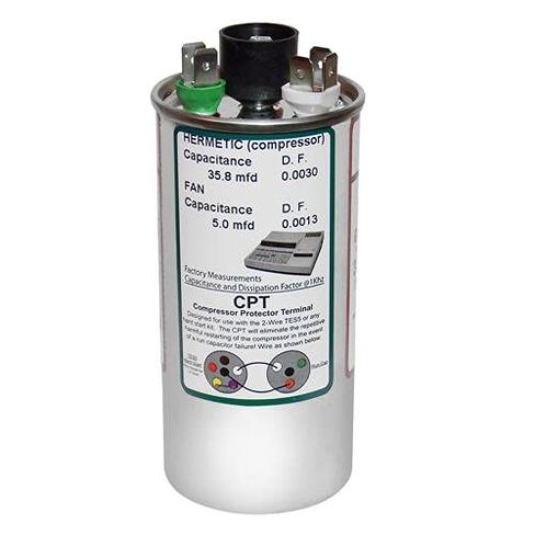 Payne HC98KA036D - 35 + 5 uf/Mfd 370/440 VAC AmRad Replacement Round Dual Universal Capacitor - Made in The U.S.A. in Saudi Arabia