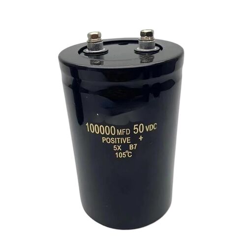 (1pcs) 50V100000UF Large Capacity Screw Foot Electrolytic Capacitor 100000 UF 50VDC Size 65 * 100mm in Saudi Arabia