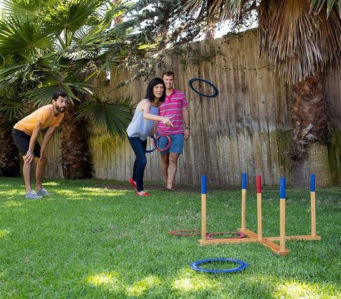 لعبة الرمي العملاقة من Yard Games مع حلقات رمي ​​ناعمة الملمس وهدف خشبي نهائي in Kuwait