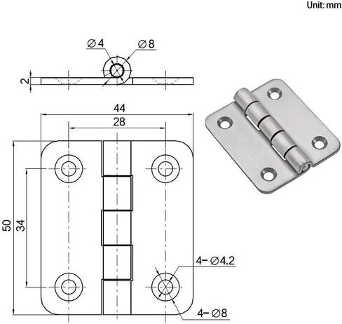 Stainless Steel Hinge Industrial Electrical Equipment Distribution Box Cabinet Surface Mounted Countersunk Hinge 1Pcs in Saudi Arabia