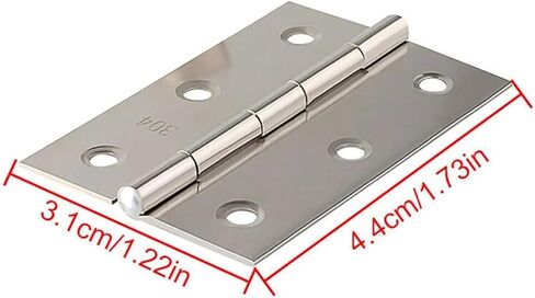 Stainless Steel Door Hinges Cabinet Doors Windows Wooden Box Flat Hinge Home Furniture Hardware Accessories 10Pcs in Saudi Arabia