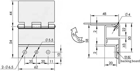 Iron Galvanized Invisible Bending Hinge Industrial Electrical Machinery Interior Concealed Hidden Hinge 1Pcs in Saudi Arabia