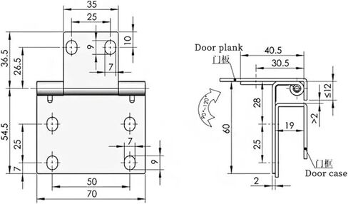 Iron Galvanized Hinge Industrial Electrical Cabinet Switch Cabinet Automation Mechanical Equipment Hinge Accessories 1Pcs in Saudi Arabia