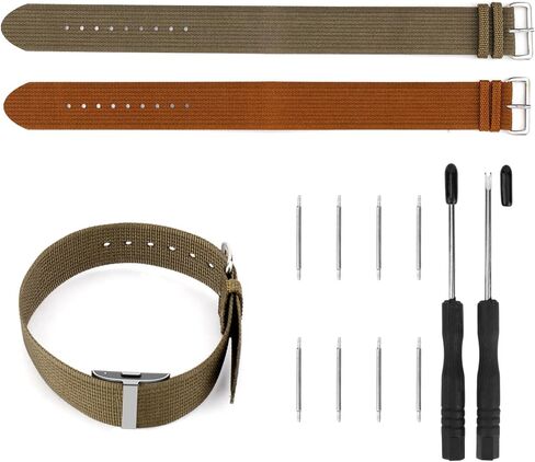 2pcs Nylon Loop Band for Hume Health Band, Soft Breathable Woven Smartwatch Wristband with Adjustable Metal Buckle Sport Fitness Tracker Strap for Women & Men Comfortable Wear in Saudi Arabia
