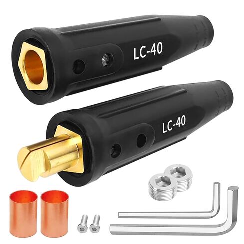 LC-40 Welding Leads,Welding Lead Connectors,Welding Cable Connectors,Male & Female Welding Connectors for Welding Machine Accessories,1/0 and 2/0 Welding Cable Size Capacity,Rated up to 350 Amps-2PACK in Saudi Arabia