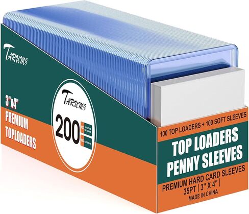 200 Card Sleeves Top Loads for Cards, 3" x 4" Standard Size Premium Baseball Card Protectors, for Trading Sports Baseball Football Game Cards (100 Hard Sleeves + 100 Soft Sleeves) in Saudi Arabia