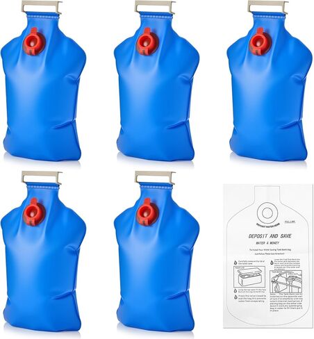 Honeydak 6 Pack Toilet Tank Insert Water Save Conserving Tank Insert 2.3l Blue Toilet Water Saving Storage Containers Flush Replacement Brick Storage Bag for Bathroom, 13 x 8 Inches in Saudi Arabia