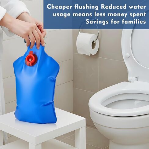 Honeydak 6 Pack Toilet Tank Insert Water Save Conserving Tank Insert 2.3l Blue Toilet Water Saving Storage Containers Flush Replacement Brick Storage Bag for Bathroom, 13 x 8 Inches in Saudi Arabia