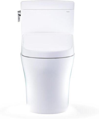 TOTO® WASHLET®+ Aquia IV® Cube Two-Piece Elongated Dual Flush 1.28 and 0.9 GPF Toilet with S5 Bidet Seat, Cotton White - MW4363446CEMFGN#01 in Saudi Arabia