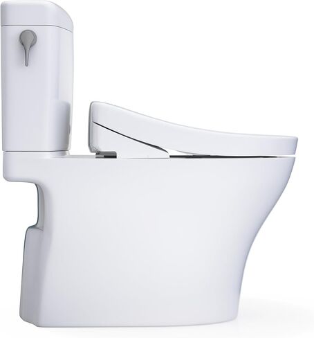 TOTO® WASHLET®+ Aquia IV® Cube Two-Piece Elongated Dual Flush 1.28 and 0.9 GPF Toilet with S5 Bidet Seat, Cotton White - MW4363446CEMFGN#01 in Saudi Arabia