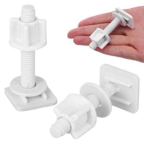 Cabilock Toilet Seat Hinge Bolt Screw Set with Nuts 2-Pack Plastic Toilet Cover Screws for Secure Seat Installation Easy DIY Replacement Hardware in Saudi Arabia