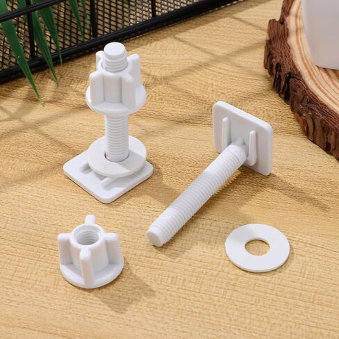 Cabilock Toilet Seat Hinge Bolt Screw Set with Nuts 2-Pack Plastic Toilet Cover Screws for Secure Seat Installation Easy DIY Replacement Hardware in Saudi Arabia