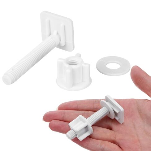 Cabilock Toilet Seat Hinge Bolt Screw Set with Nuts 2-Pack Plastic Toilet Cover Screws for Secure Seat Installation Easy DIY Replacement Hardware in Saudi Arabia