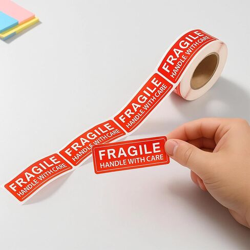 1 RollFragile Stickers for Shipping, Fragile Stickers for Moving Labels for Boxes, Fragile Handle with Care Warning Stickerss, for Packing Warning Labels in Saudi Arabia