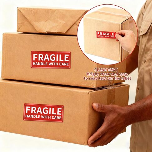 1 RollFragile Stickers for Shipping, Fragile Stickers for Moving Labels for Boxes, Fragile Handle with Care Warning Stickerss, for Packing Warning Labels in Saudi Arabia