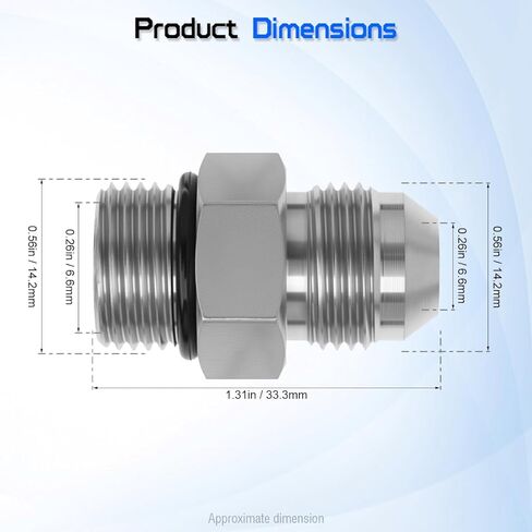 Hydraulic Hose Connector 3/8" JIC Male x 3/8" SAE ORB Male Straight Converter Hydraulic Pipe Joints Adapter Fitting 6400-06-06 for Hydraulic Systems (2 Pack) in Kuwait