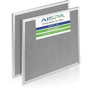 عبوة من قطعتين من AIPSA، فلتر تيار متردد 20x20x1، MERV 11، فلتر هواء قابل للغسل وقابل لإعادة الاستخدام 20x20x1، إطار قوي من سبائك الألومنيوم وشبكة من النايلون in Kuwait