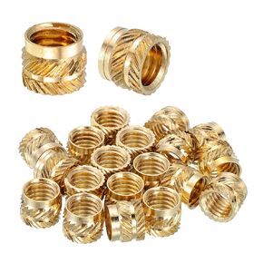 MECCANIXITY 68 Pcs Threaded Inserts, M2.5 x 2.5mm L x 3.5mm OD Pure Brass Metric Knurled Nuts Female Threaded Heat Set Inserts Embedment Nut for 3D Printing Components and Plastic Materials in Kuwait