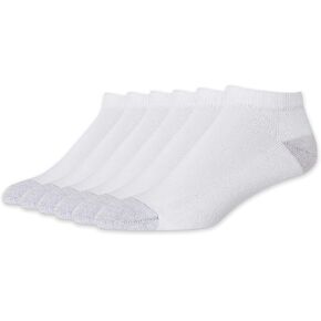 Hanes Men's Red Label Pack of 6 Cushion Low-Cut Socks, White, 6 Men, White, 6 in Saudi Arabia
