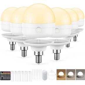E26 Rechargeable Light Bulbs with Remote, 10W 900lm 3-in-1 Battery Operated Emergency Lighting, 3500mAh 60W Equivalent Bulbs with Magnetic Base & Hook for Home Camping Hurricane&Power Outage, 2 Pack in Saudi Arabia