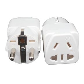 Power Adapter Grounded Plug - E/F Type Outlet(Wk-9 White) in Kuwait