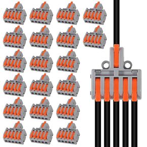20PCS Mini Electrical Wire Connectors, Quick Connect Electrical Splicing Kit for Compact Inline Terminals (1 in 5 Out) in Kuwait