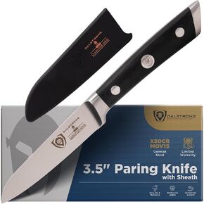 Dalstrong Paring Knife - 3.5 inch - Forged High-Carbon German Steel - Black G10 Handle - Sheath - Small Knife Fruit Vegetable Cutting Knife - Gladiator Series Elite - Razor Sharp Kitchen Knife - NSF in Saudi Arabia
