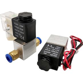 2V025-06 G1/8 مغلق عادة NC الهواء الماء النفط الملف اللولبي صمام لفائف Led 2 ميناء طرق AC110V 220 فولت 380 فولت 12 فولت 24 فولت تيار مستمر 2V025 1 قطعة (2V025-06 PC10 الحبل) in Kuwait