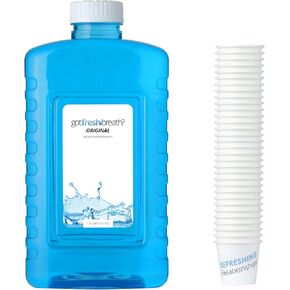 GotFreshBreath Slim Mouthwash Case (Original Flavor) – 6 Bottles + Cups - Alcohol-Free Mouthwash - Fits Both Auto and Commercial Dispensers, 600 Uses Per Case, for Commercial Use in Saudi Arabia